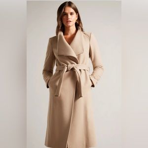 Ted Baker Wool Wrap Coat Camel
